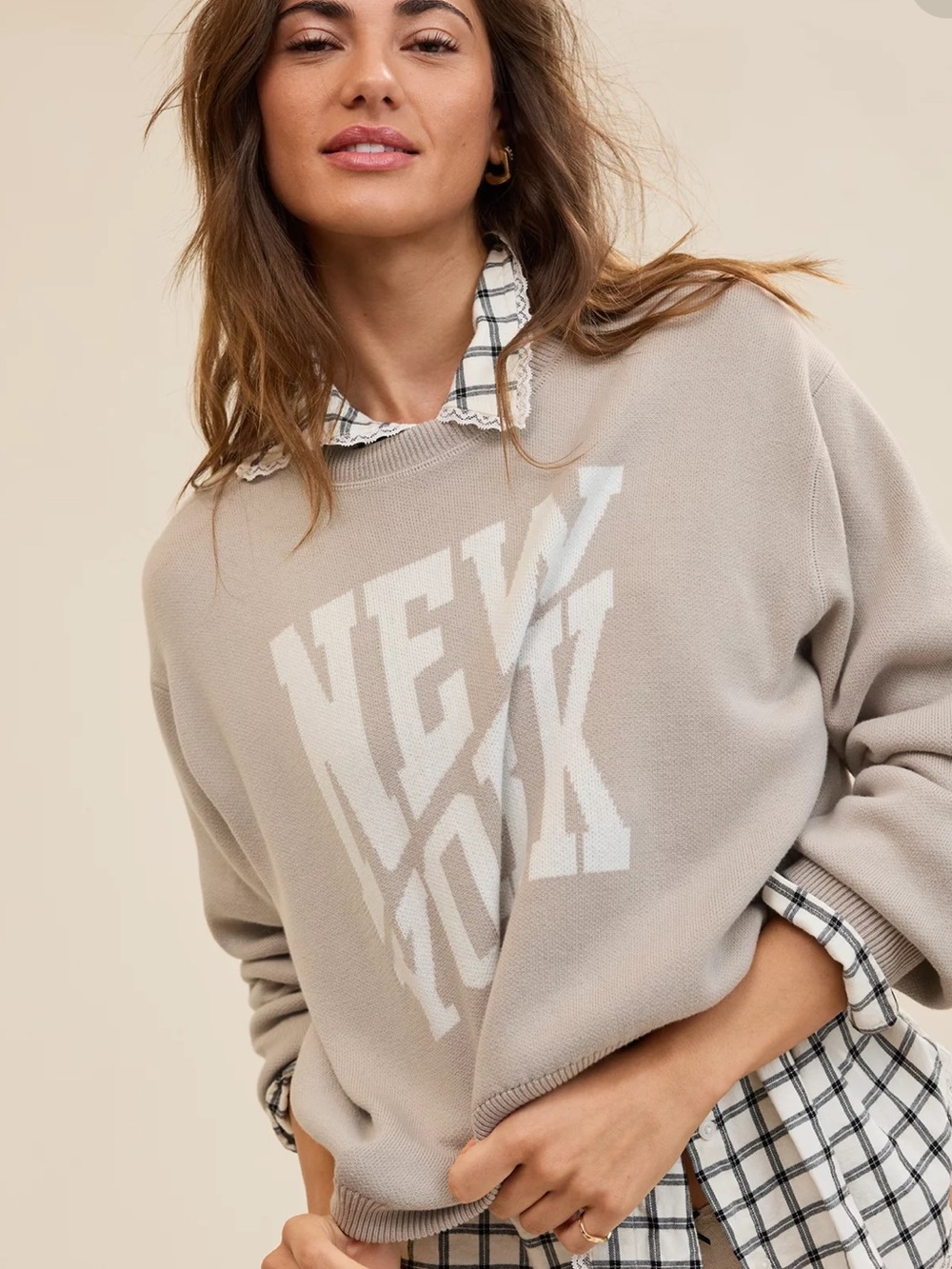 Aerie Graphic New York Sweater Large